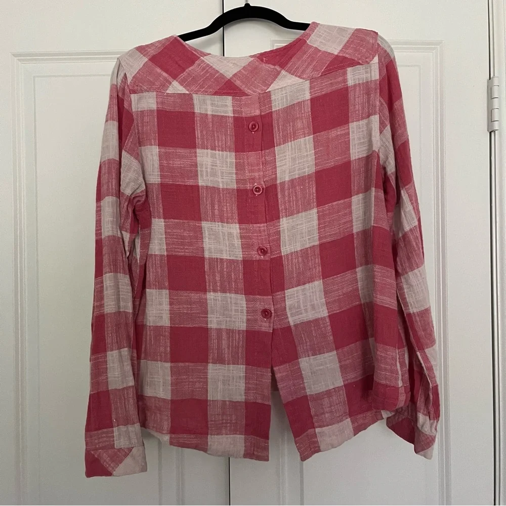 Cloth & Stone Pink Gingham Top - Picture 6 of 12